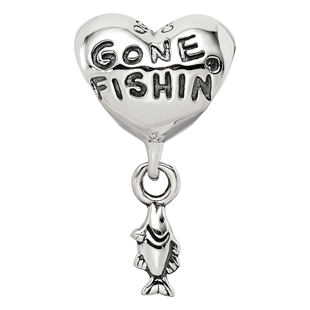 Sterling Silver Reflections Gone Fishin Dangle Bead