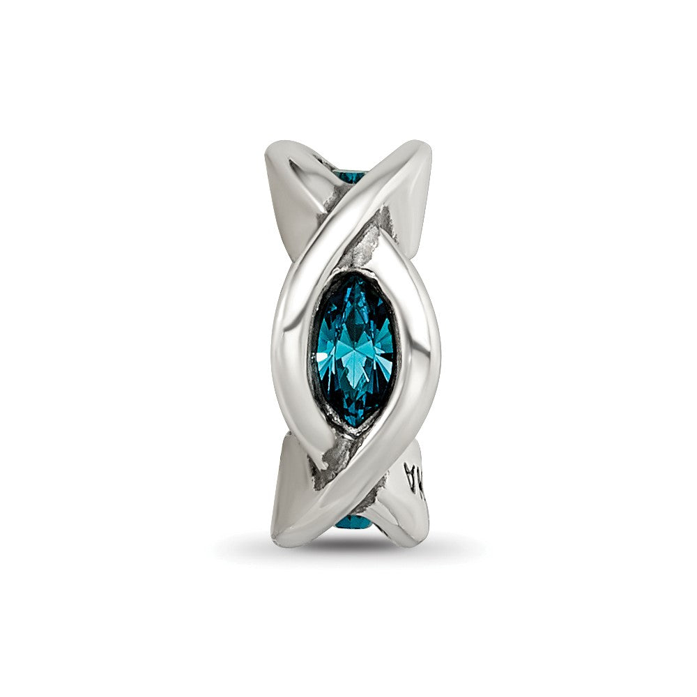 Sterling Silver Reflections Crystal Marquis Twist Bead