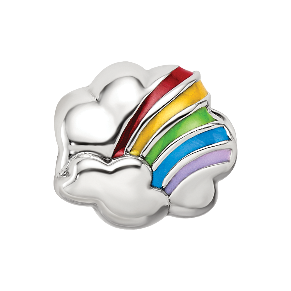 Sterling Silver Reflections Enamel Rainbow Bead