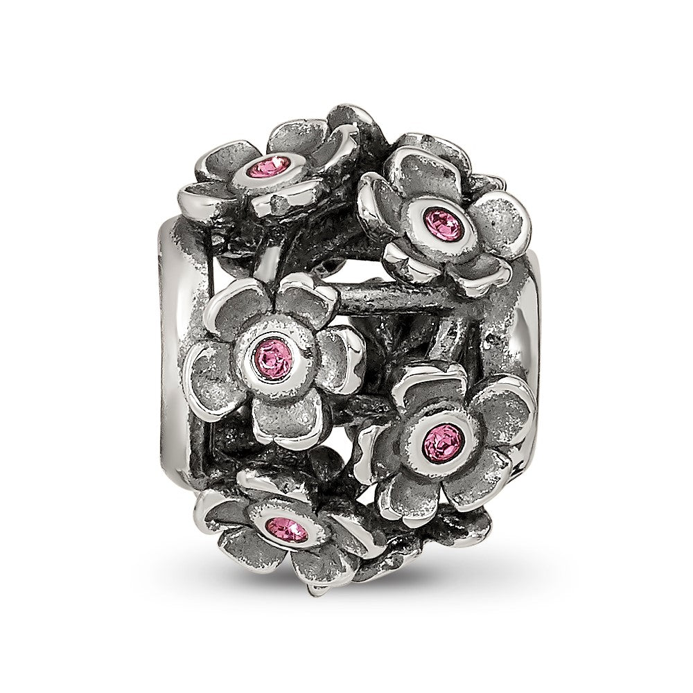 Sterling Silver Reflections Crystal Blossoms Bead