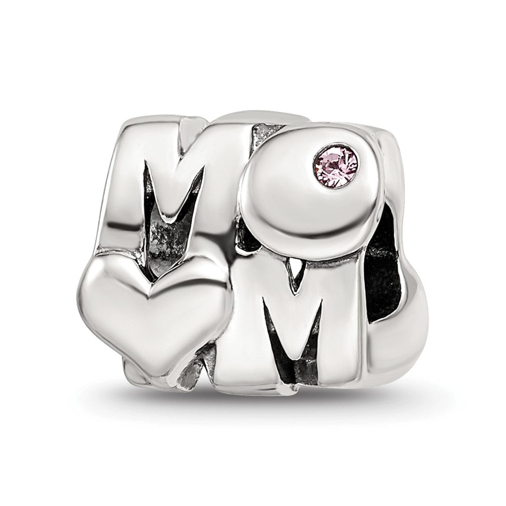 Sterling Silver Reflections Pink Crystals MOM Bead
