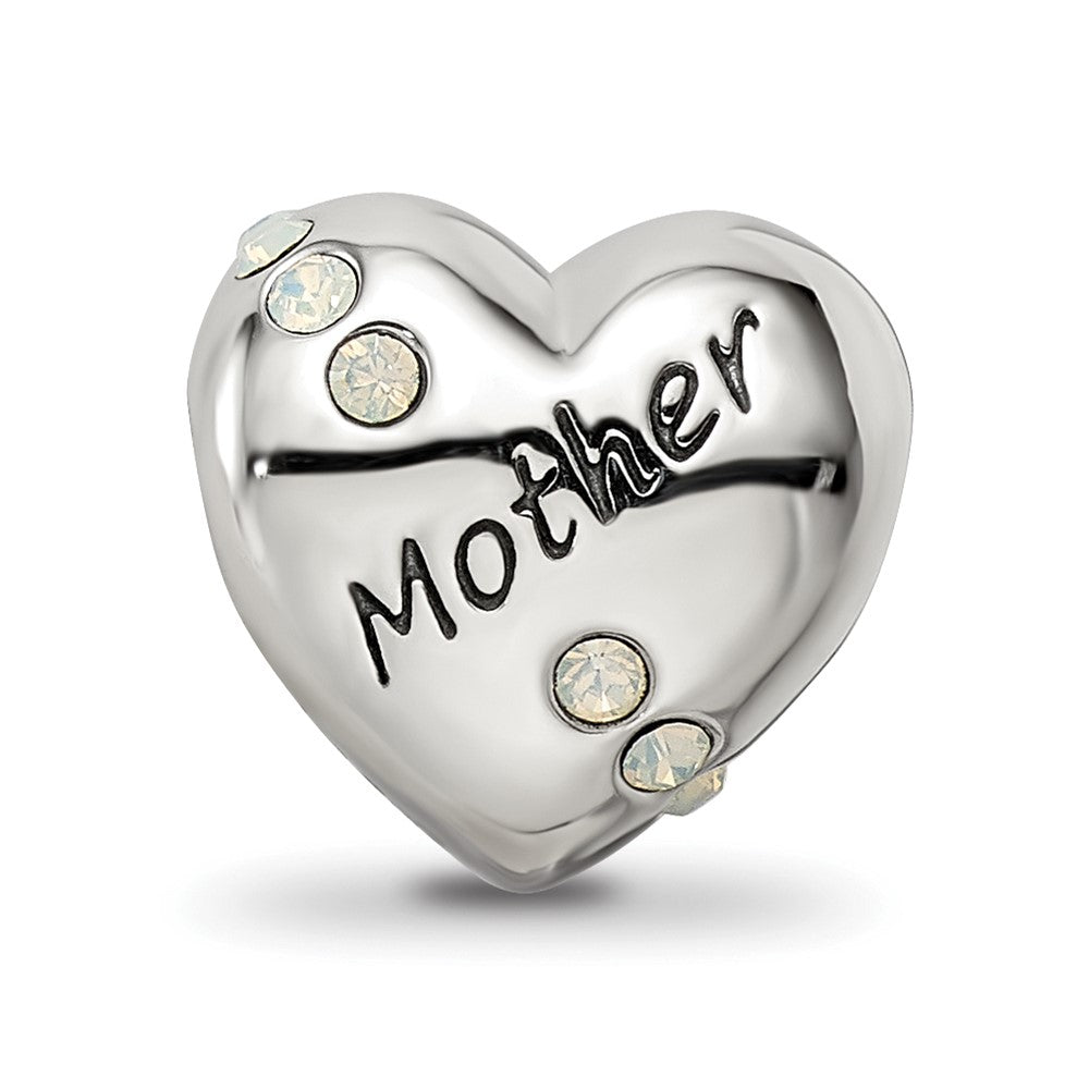 Sterling Silver Reflections Crystals Mother Heart Bead