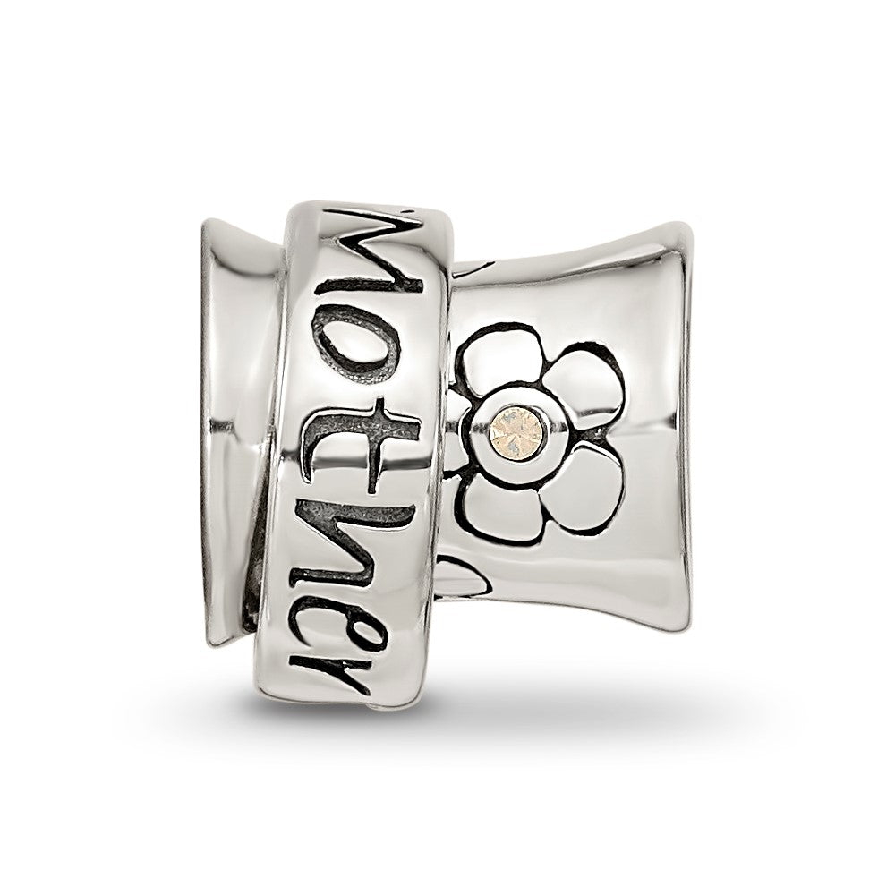 Sterling Silver Reflections Crystals Mother Spinner Bead