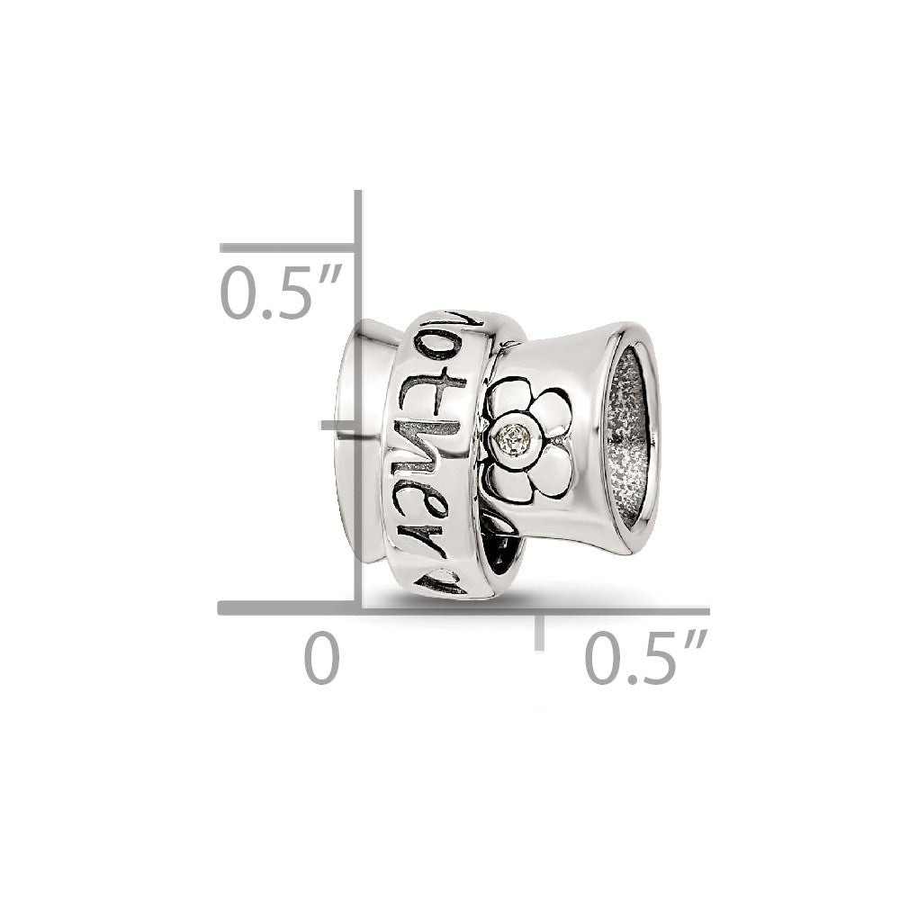 Sterling Silver Reflections Crystals Mother Spinner Bead