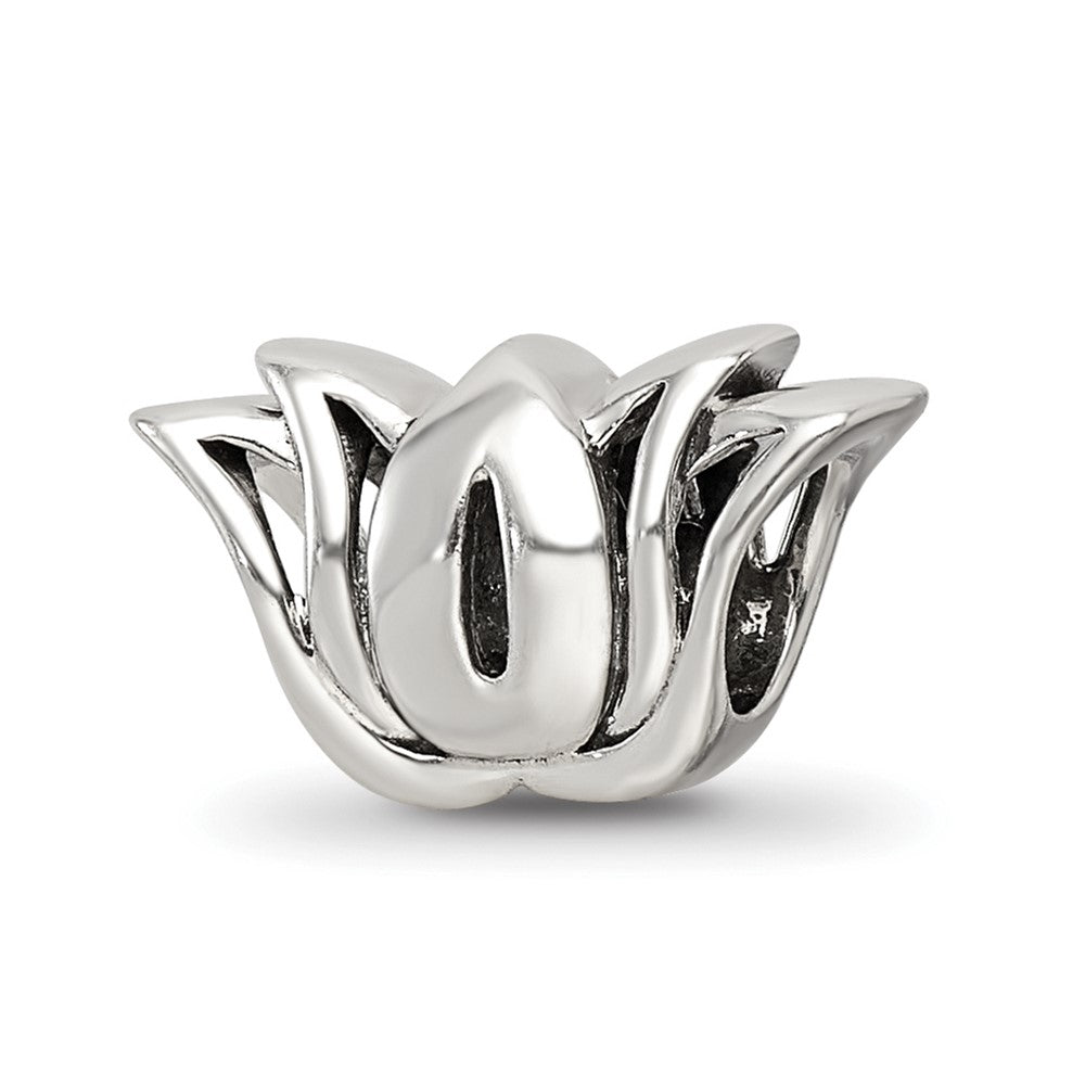 Sterling Silver Reflections with Crystals Pav√á Lotus Bead