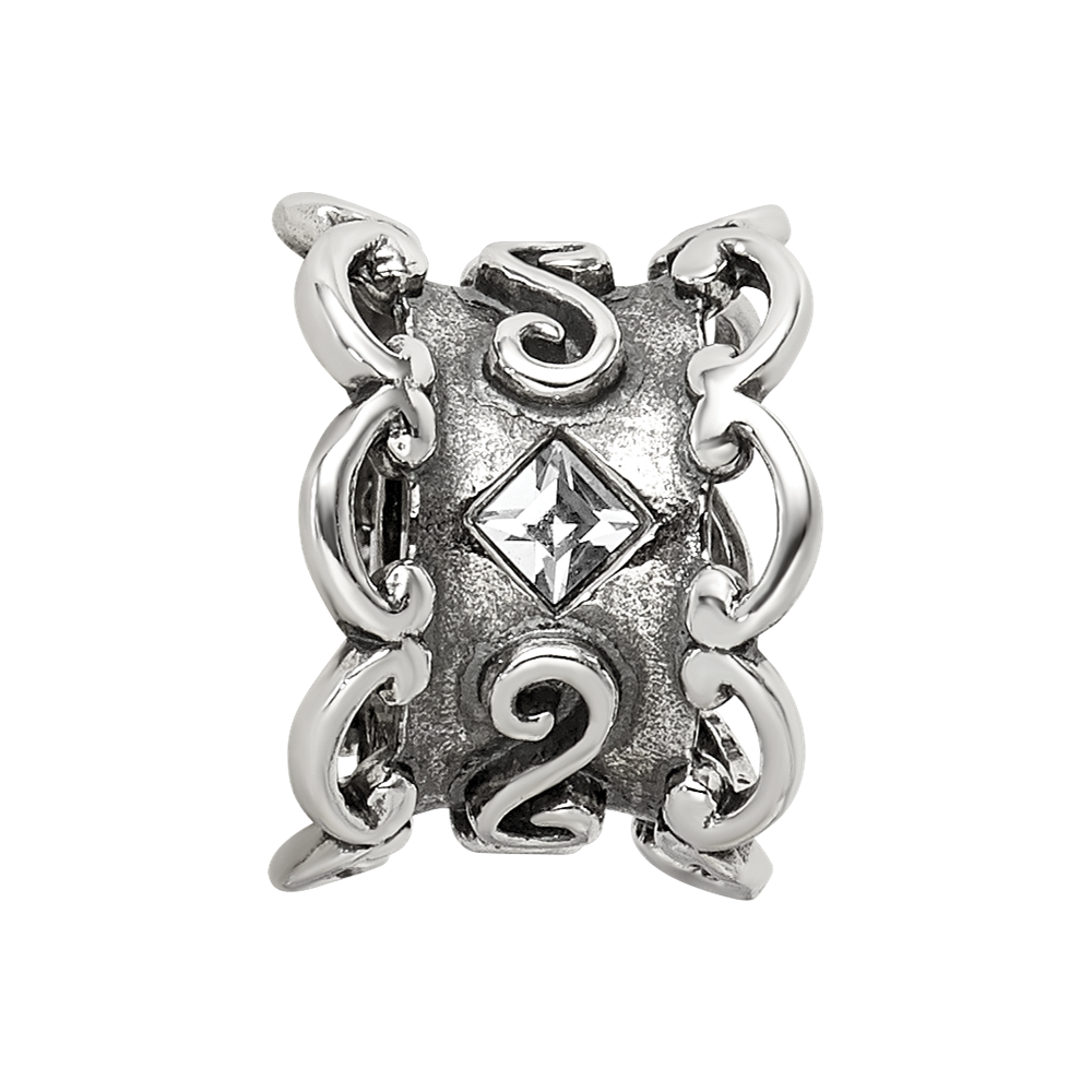 Sterling Silver Reflections Crystal Bridal Garter Bead