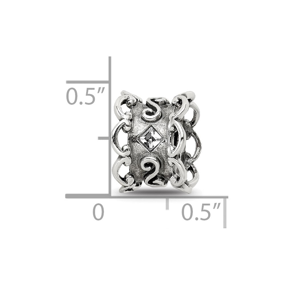 Sterling Silver Reflections Crystal Bridal Garter Bead