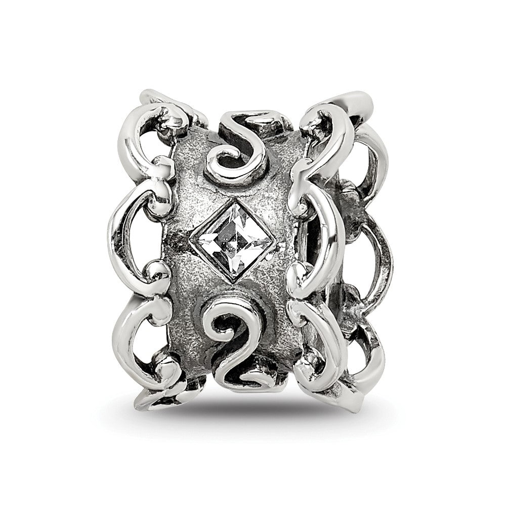 Sterling Silver Reflections Crystal Bridal Garter Bead