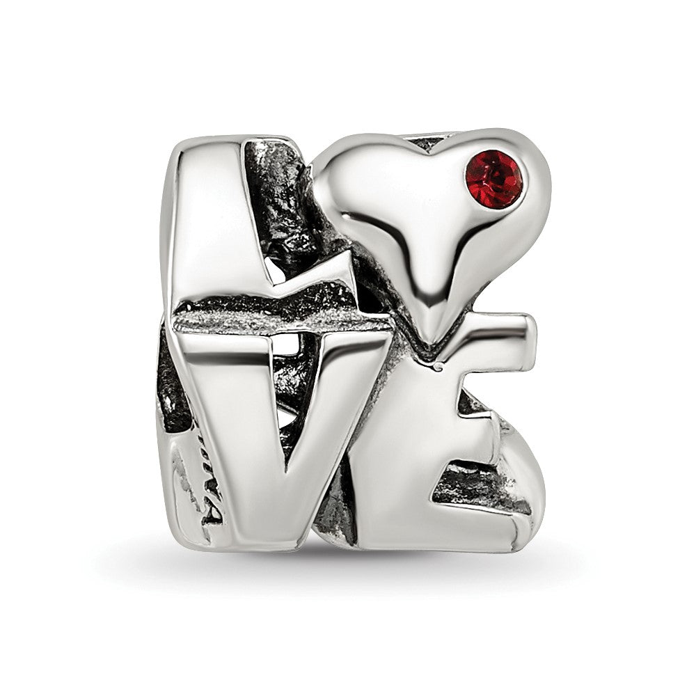 Sterling Silver Reflections Crystal LOVE Bead