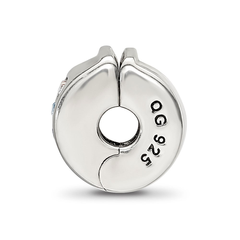 Sterling Silver Reflections Crystal Channel Blues Clip Bead