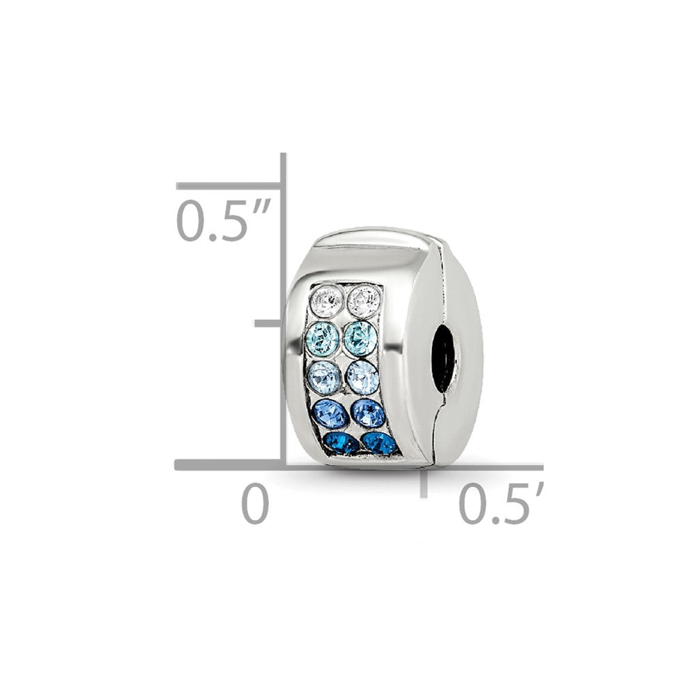 Sterling Silver Reflections Crystal Channel Blues Clip Bead