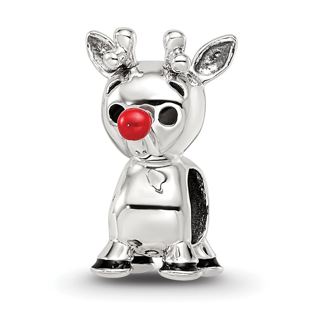 Sterling Silver Reflections Red Enamel Rudolph Bead