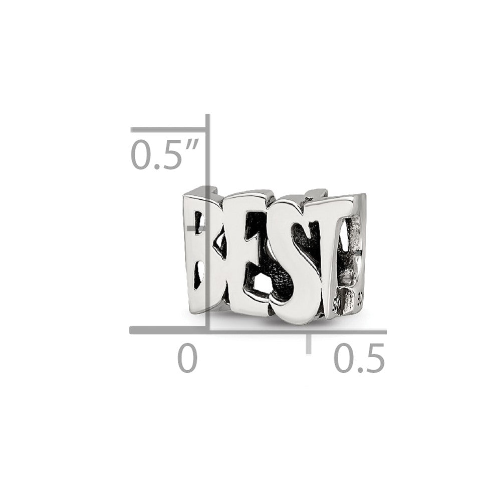 Sterling Silver Reflections Best Mom Two Sided Bead