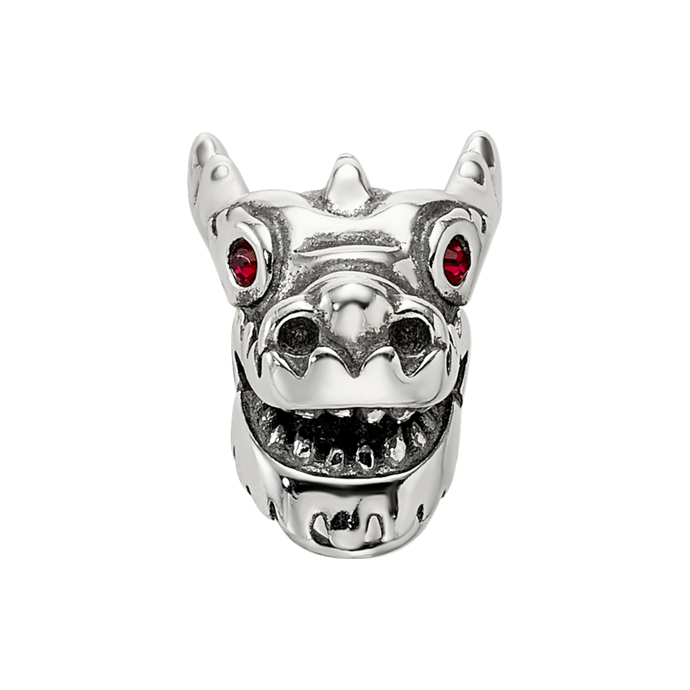 Sterling Silver Reflections Crystal Chinese New Year Dragon Bead