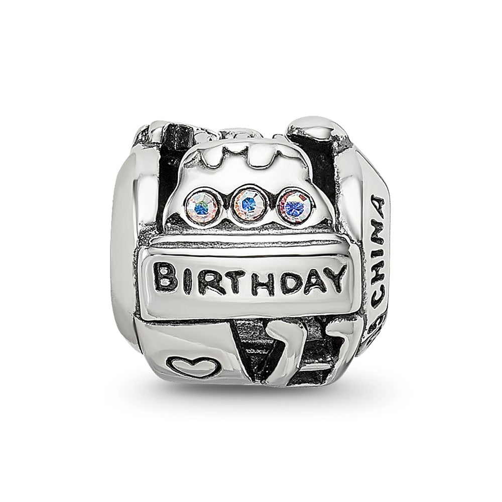 Sterling Silver Reflections Crystals Birthday Collage Bead