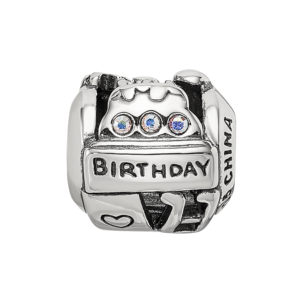 Sterling Silver Reflections Crystals Birthday Collage Bead