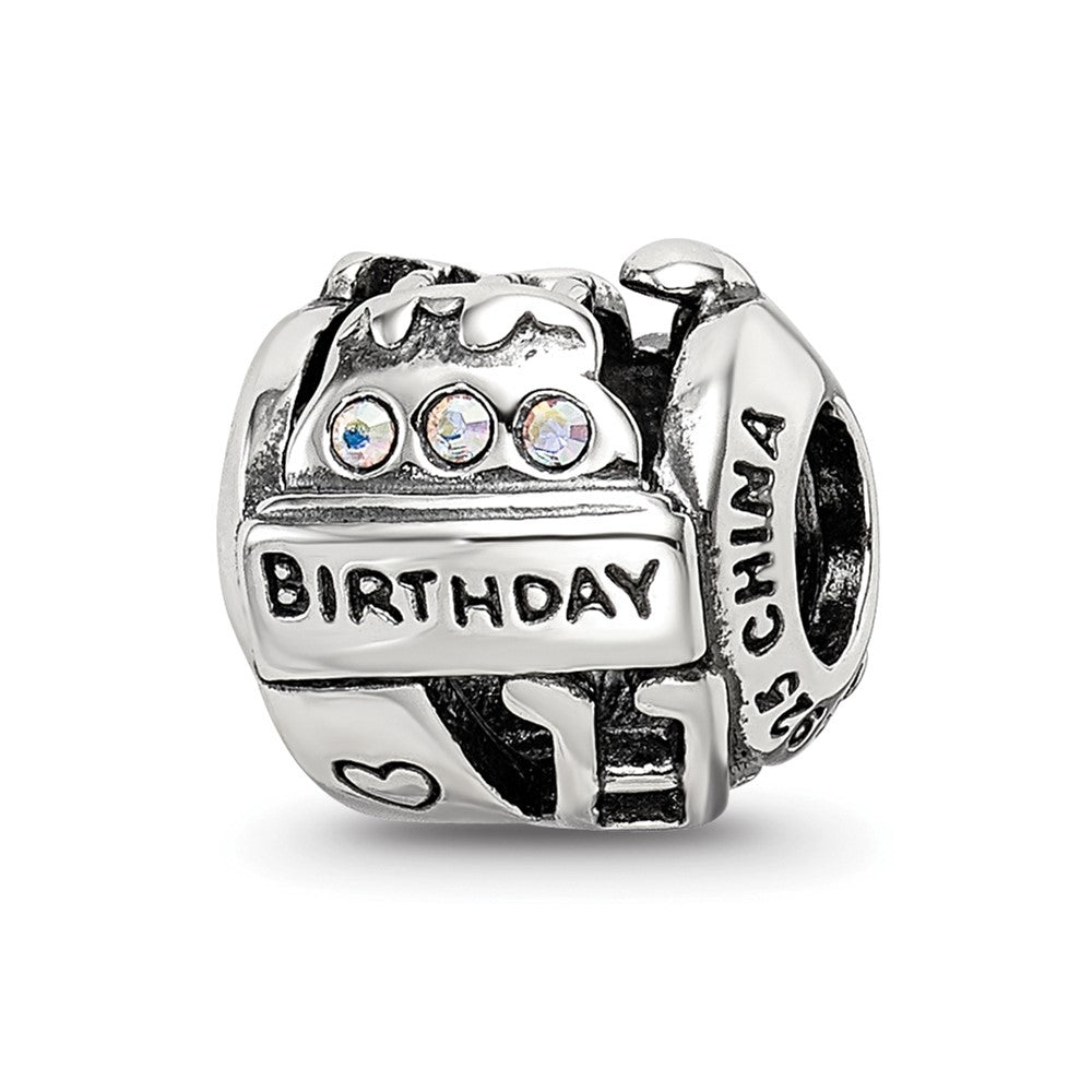 Sterling Silver Reflections Crystals Birthday Collage Bead