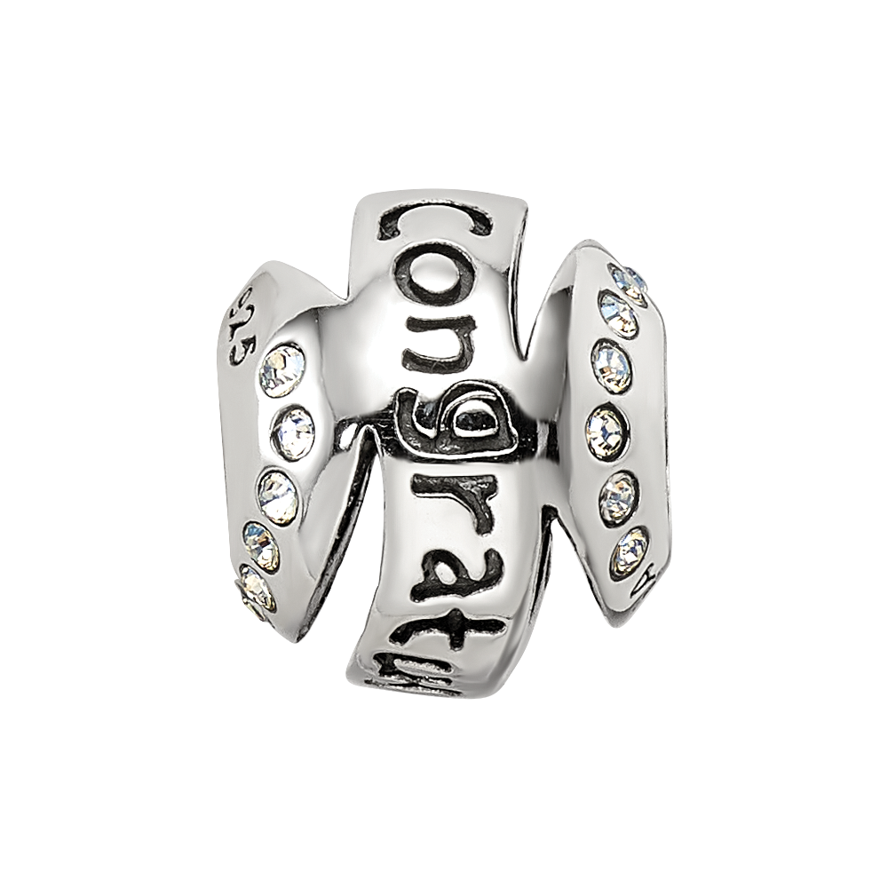 Sterling Silver Reflections Crytal Congratulations Bead