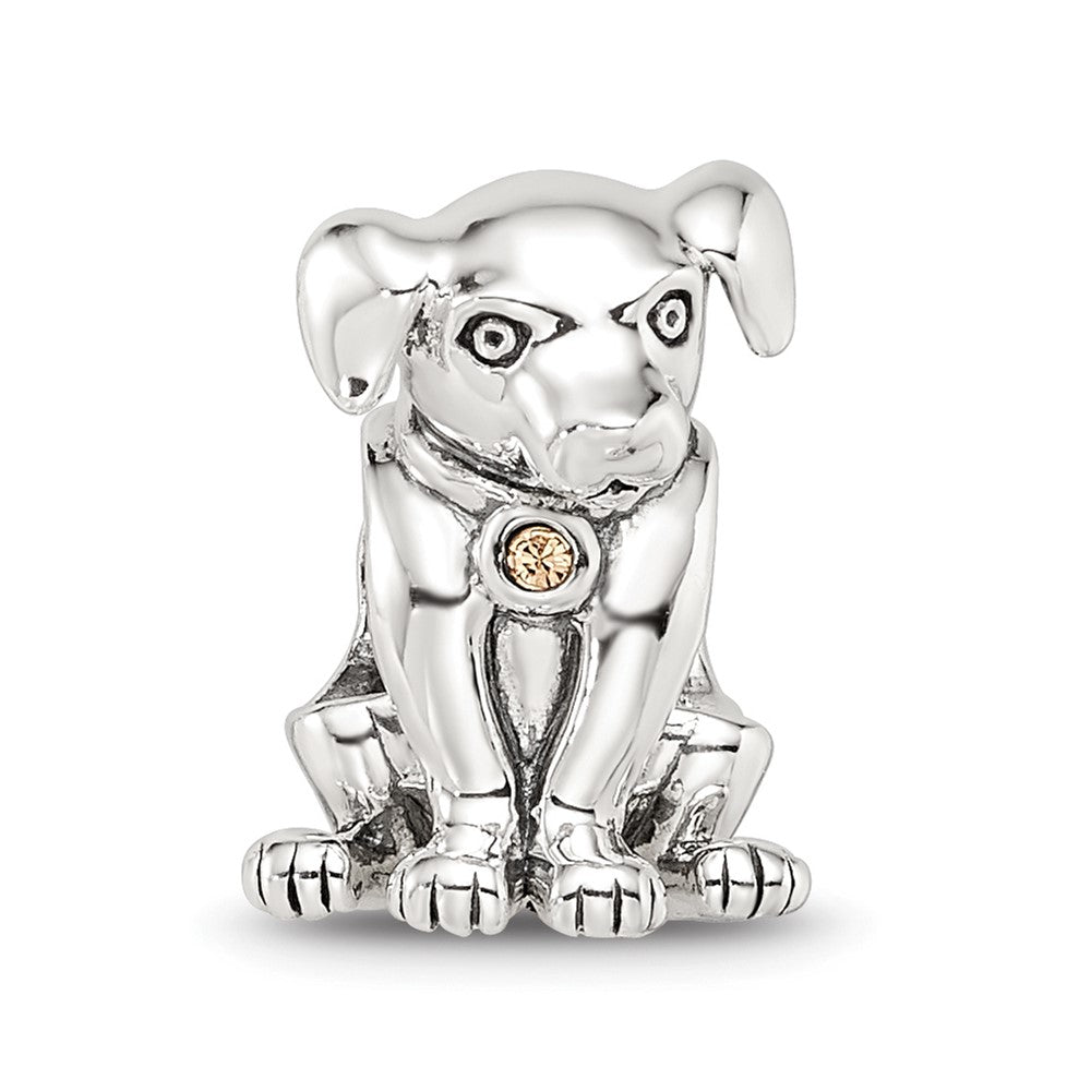 Sterling Silver Reflections Crystal Lab Puppy Bead