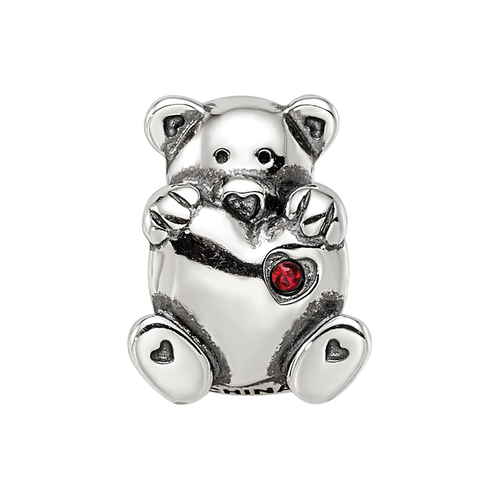 Sterling Silver Reflections Crystals Teddy Bear Bead