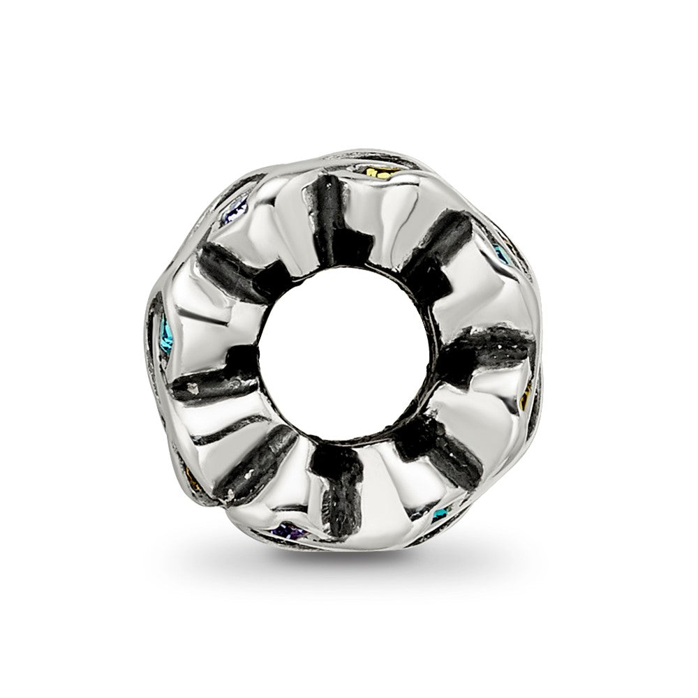 Sterling Silver Reflections Crystals Mandala Spacer Bead