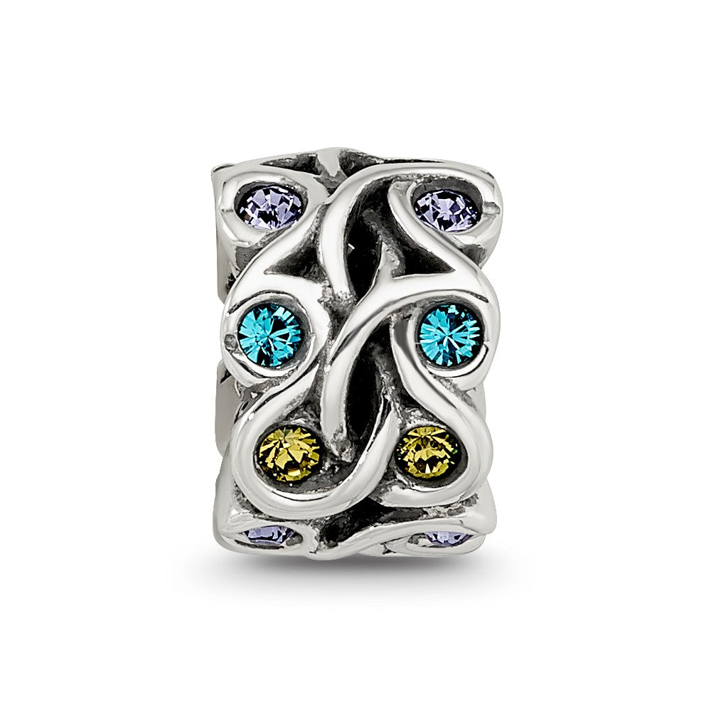 Sterling Silver Reflections Crystals Mandala Spacer Bead