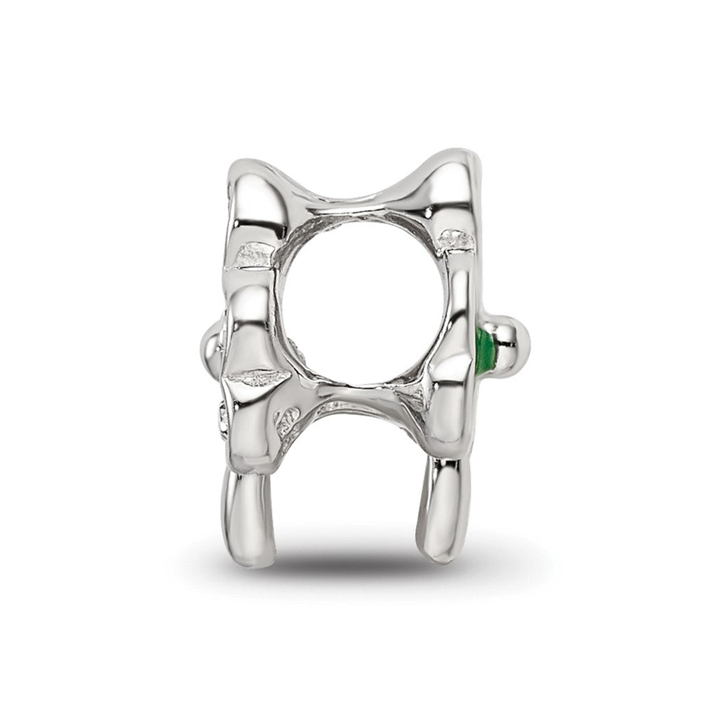 Sterling Silver Reflections Enameled Crystal Shamrock Bead