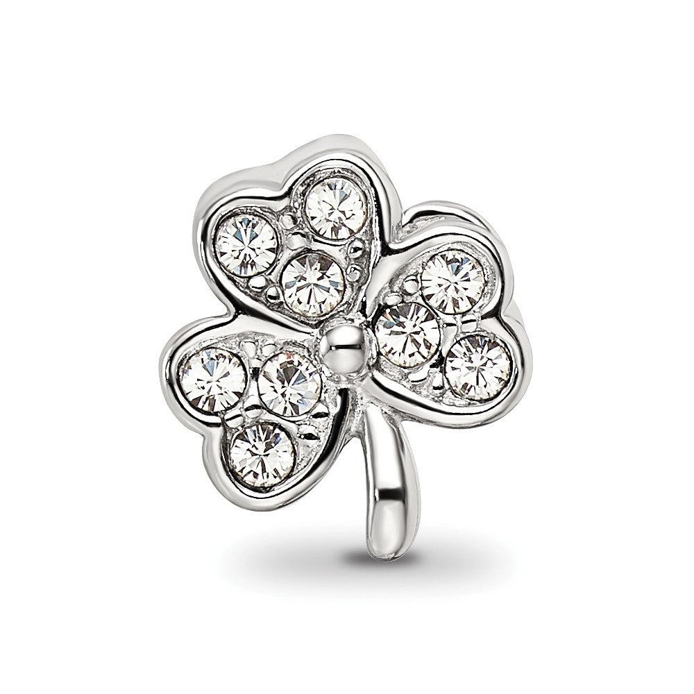 Sterling Silver Reflections Enameled Crystal Shamrock Bead