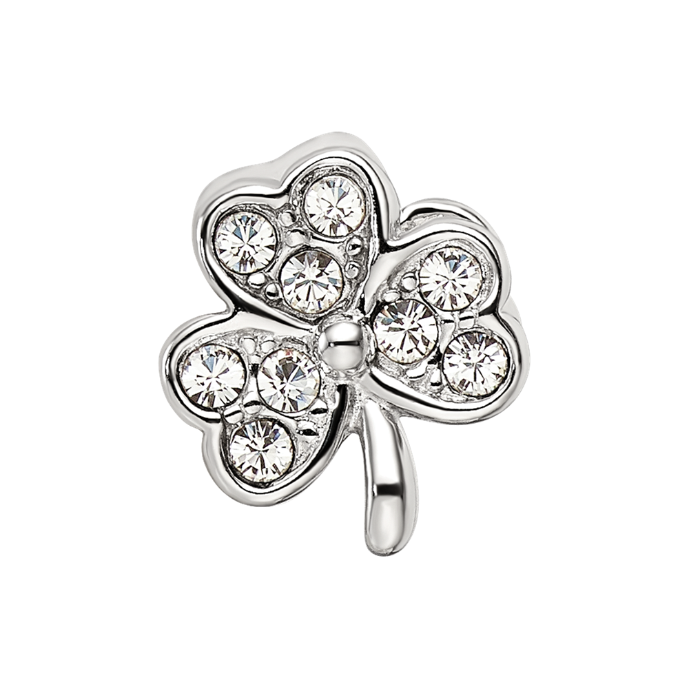 Sterling Silver Reflections Enameled Crystal Shamrock Bead