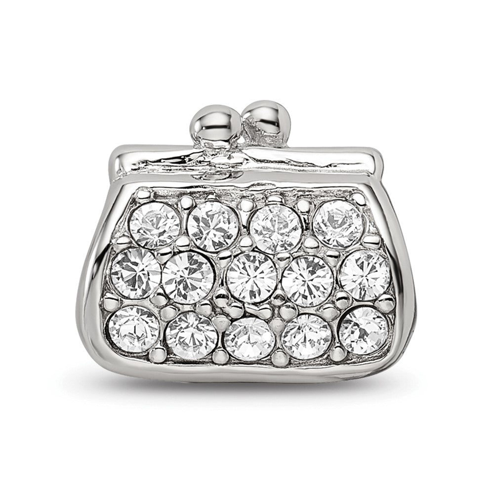 Sterling Silver Reflections Enamel Crystal Purse Bead