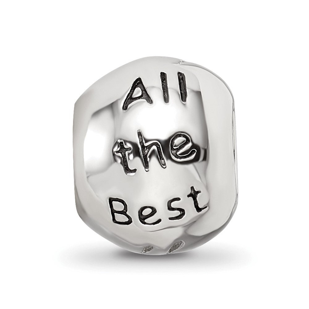 Sterling Silver Reflections Rh-plated Enamel Crystal ALL THE BEST Bead