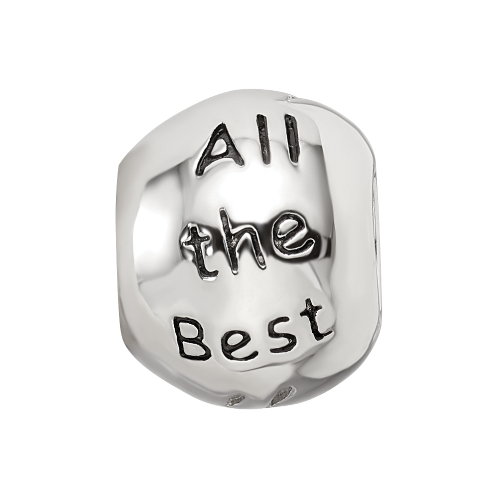 Sterling Silver Reflections Rh-plated Enamel Crystal ALL THE BEST Bead