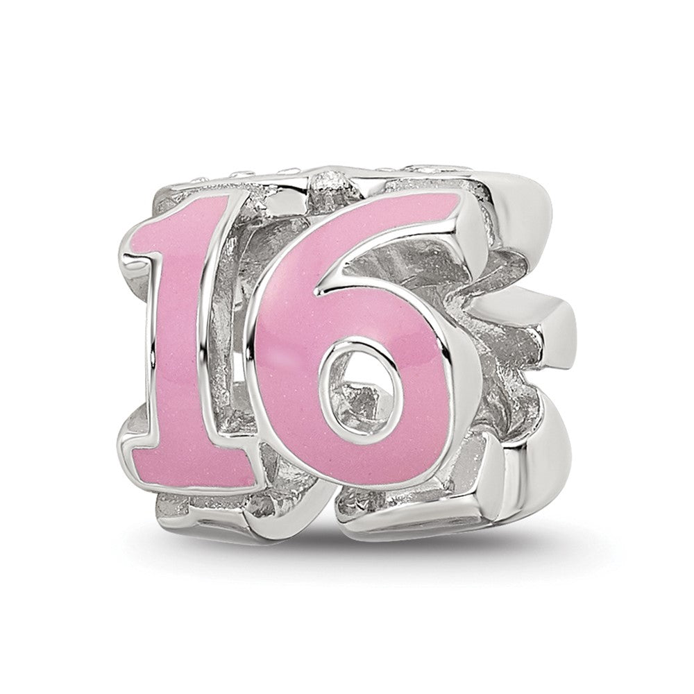 Sterling Silver Reflections Pink Enameled Crystal 16 Bead