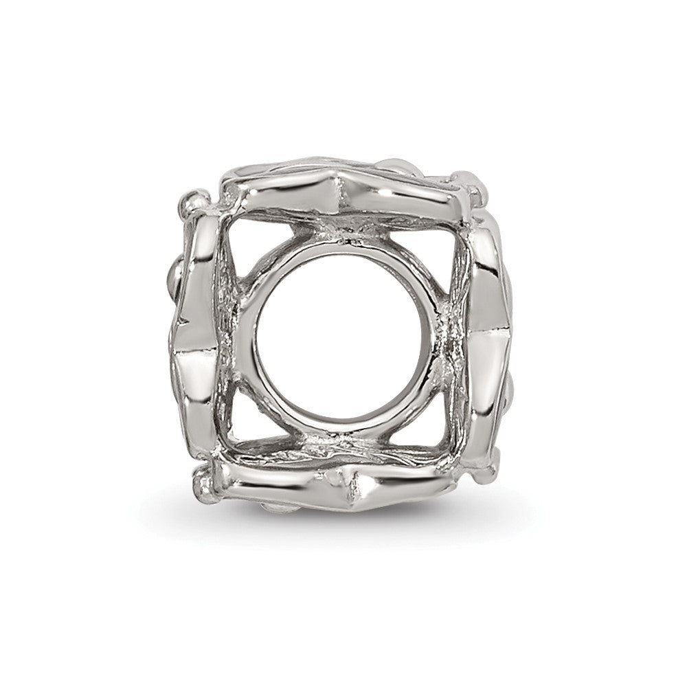 Sterling Silver Reflections Rh-plated Purple Enameled Butterfly Bead