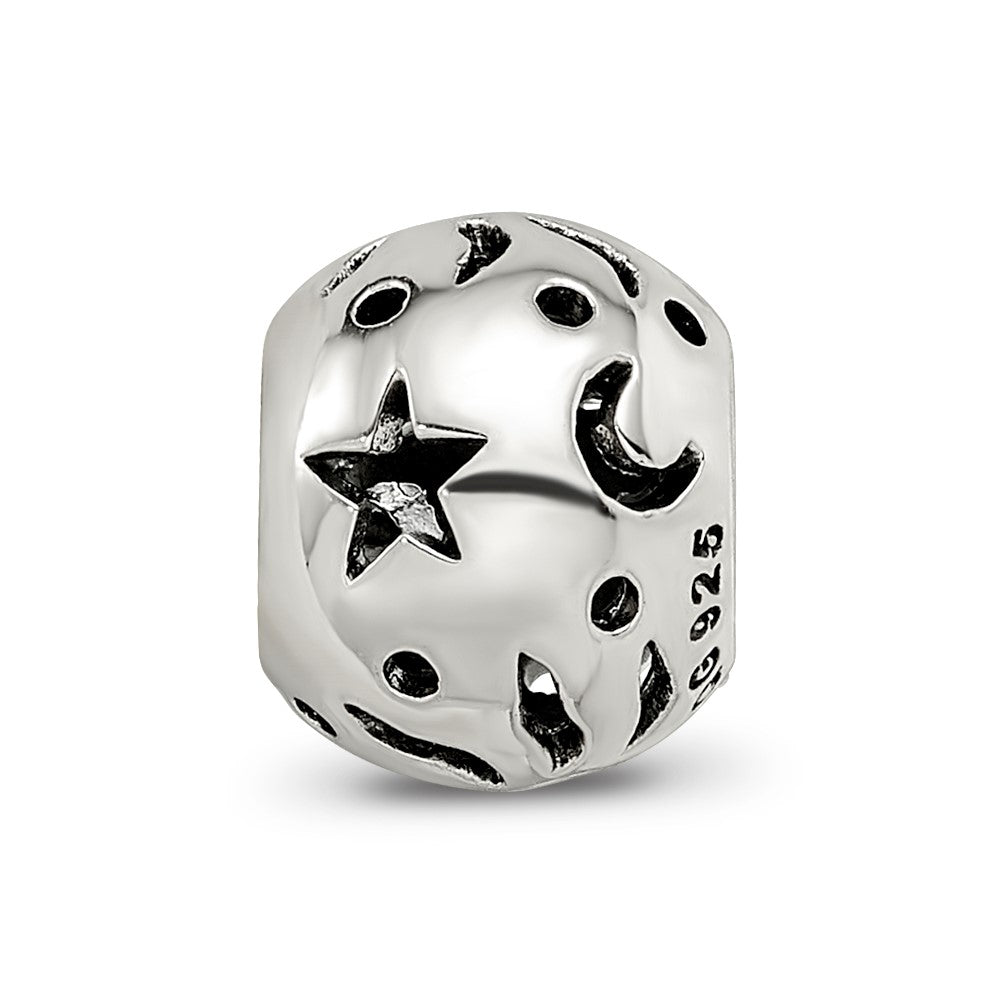 Sterling Silver Reflections Sun Moon Stars Bead