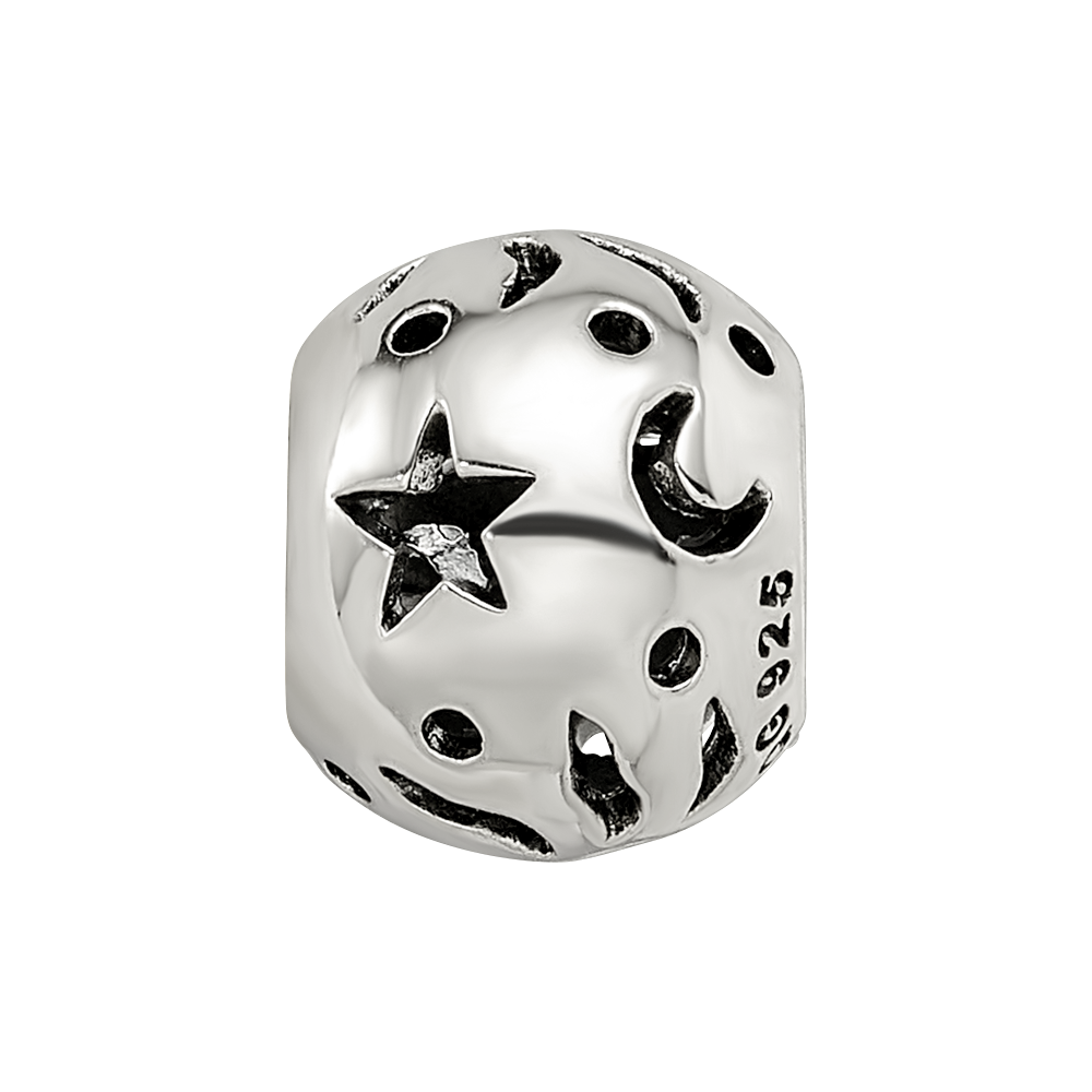 Sterling Silver Reflections Sun Moon Stars Bead