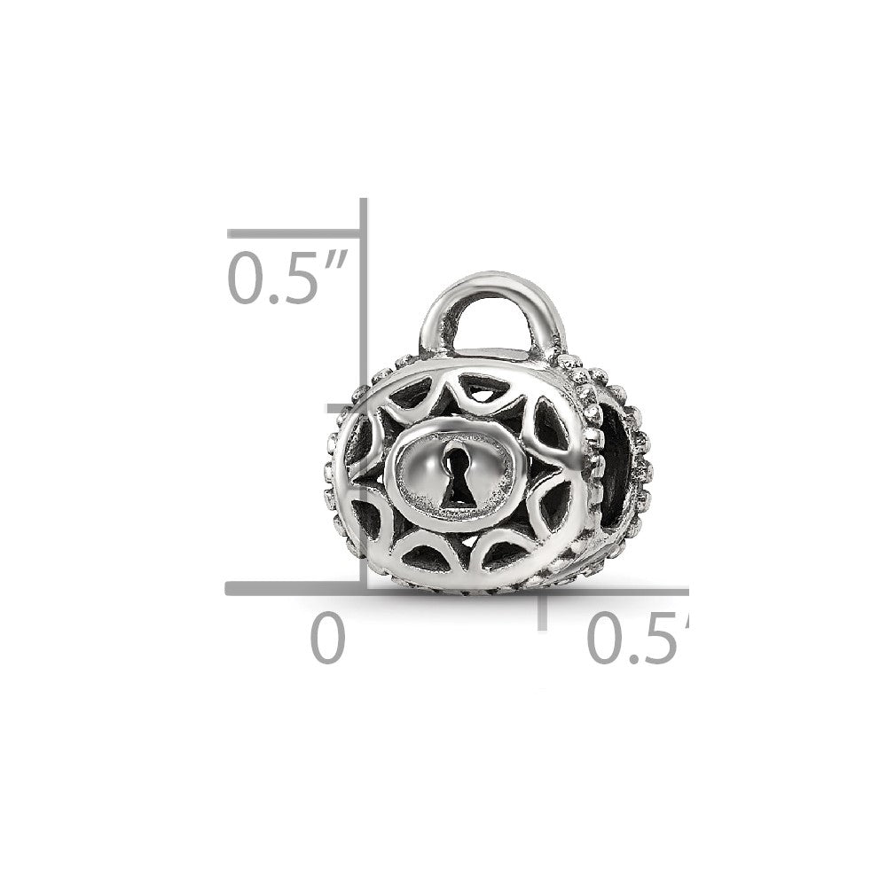 Sterling Silver Reflections Filigree Padlock Bead