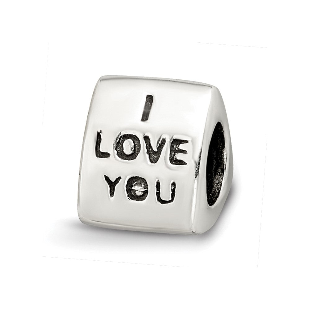 Sterling Silver Reflections Red Enameled Love You Bead