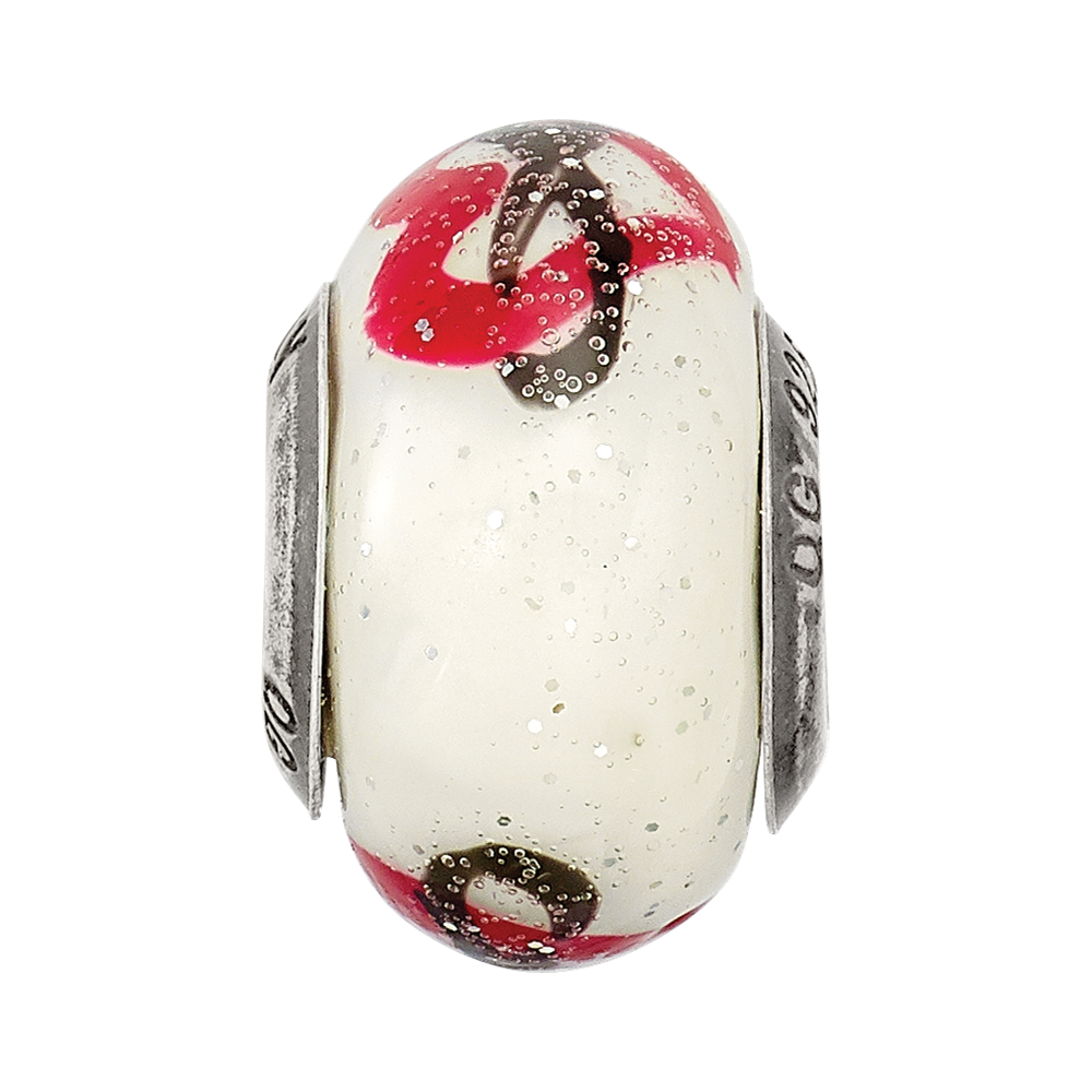 Sterling Silver Reflections Heart Infinity Murano Glass Bead
