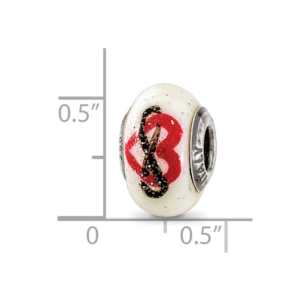 Sterling Silver Reflections Heart Infinity Murano Glass Bead