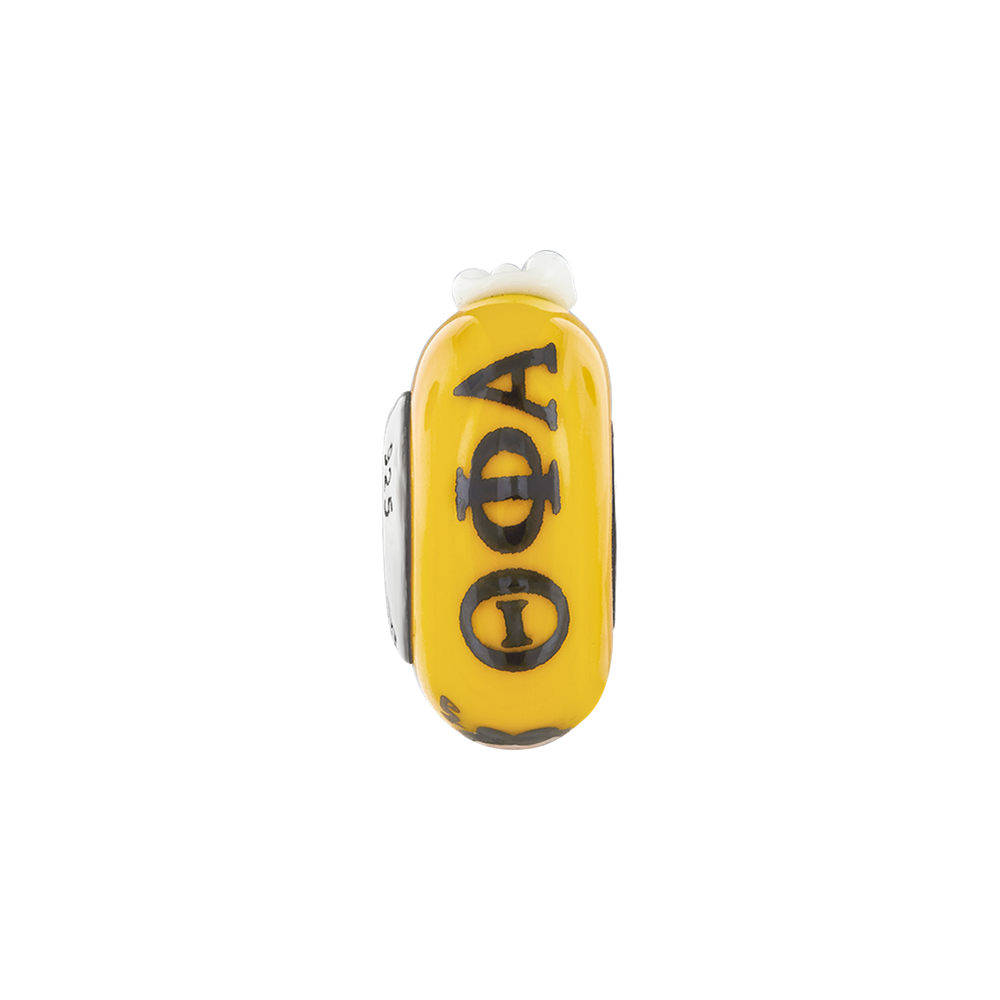 Ster.Silver Reflections Hand Painted Theta Phi Alpha Fenton Glass Bead