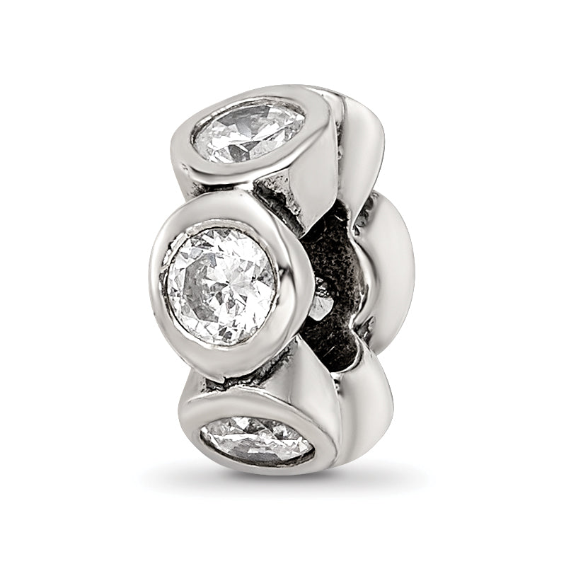 Sterling Silver Reflections CZ Bead Size: 10MM X 3.64MM