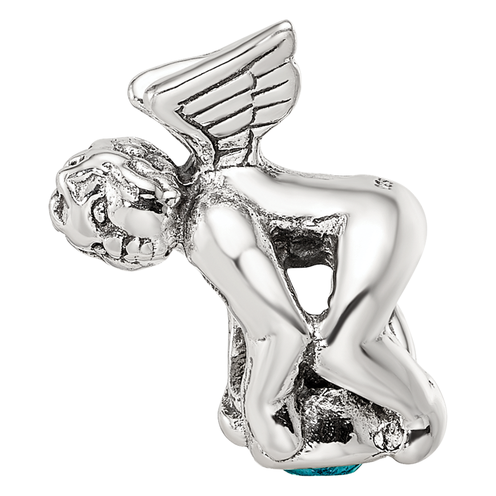 Sterling Silver Reflections December CZ Antiqued Bead