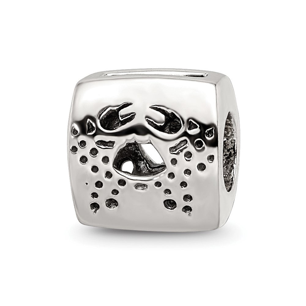 Sterling Silver Reflections Cancer Zodiac Antiqued Bead