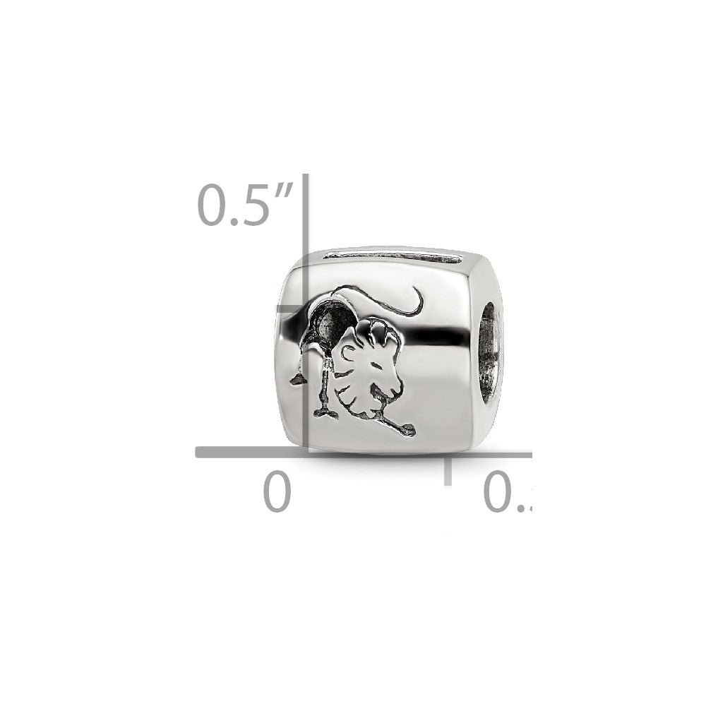 Sterling Silver Reflections Leo Zodiac Antiqued Bead