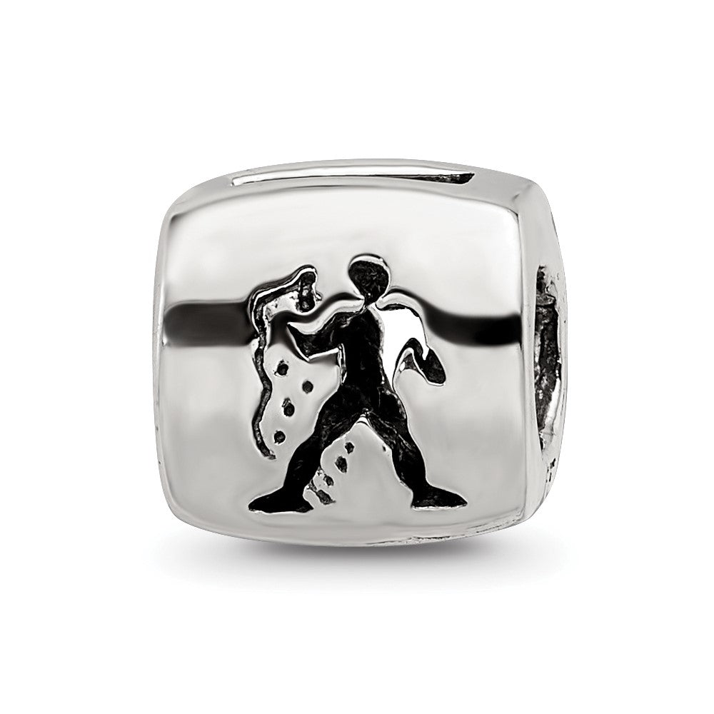 Sterling Silver Reflections Aquarius Zodiac Antiqued Bead