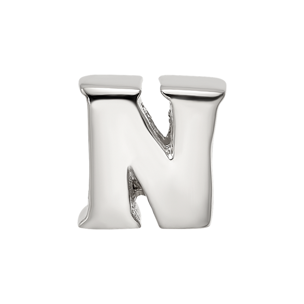 Sterling Silver Reflections Letter N Bead