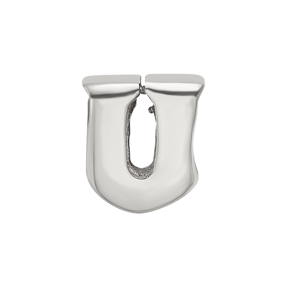 Sterling Silver Reflections Letter U Bead