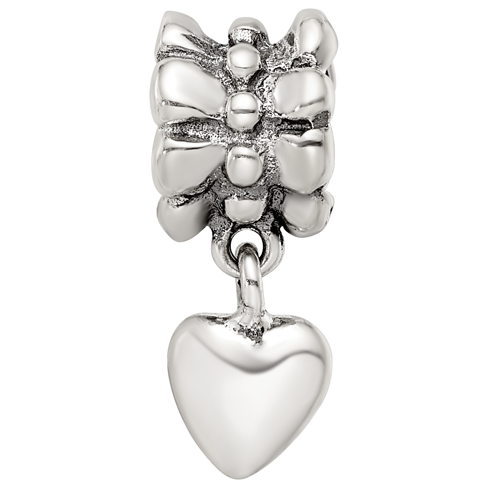Sterling Silver Reflections Heart Dangle Bead