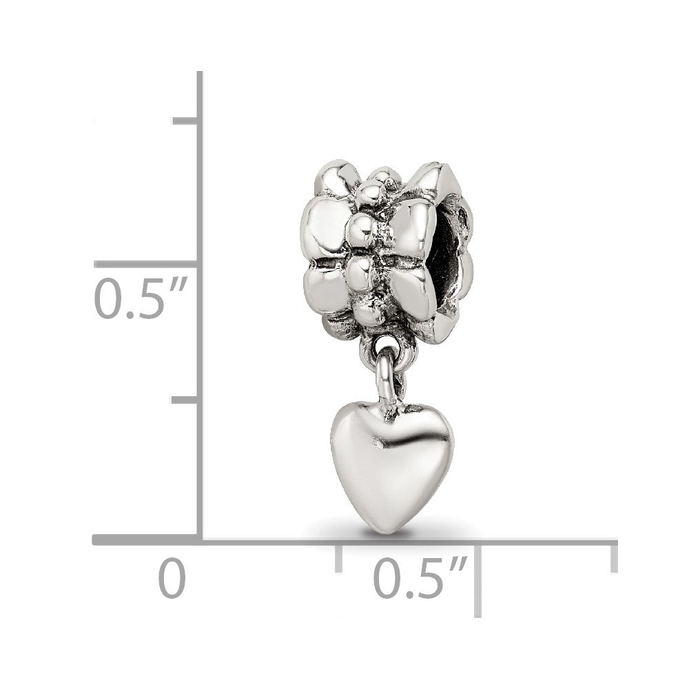 Sterling Silver Reflections Heart Dangle Bead